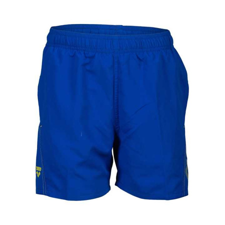Spodenki szorty chłopięce Arena Fundamentals Logo Junior Boxer Neon Blue Soft Green
