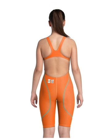 Strój startowy dziewczęcy Arena Girl's Powerskin ST Next Open Back Orange Teal