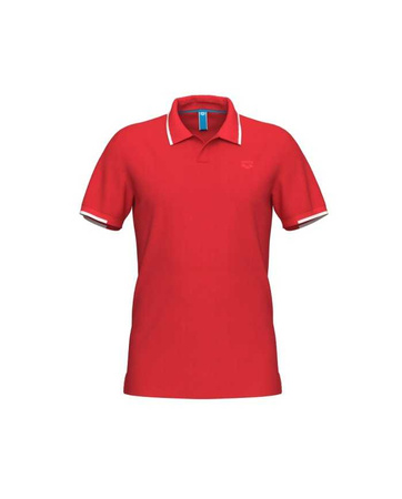 Koszulka męska polo Arena Men's Poloshirt Trim Cotton Piquet Fluo Red White