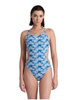 Damski strój kąpielowy jednoczęściowy Arena Women's Rule Breaker Hooked Rev One Piece R White Multi Blue Cosmo