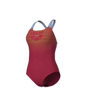 Strój kąpielowy damski Arena Women's Foggy Dots Swim Pro Back Red Onion Seafoam