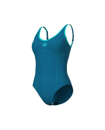 Strój kąpielowy damski Arena Women's Tania Clip Back One Piece Blue Cosmo Water