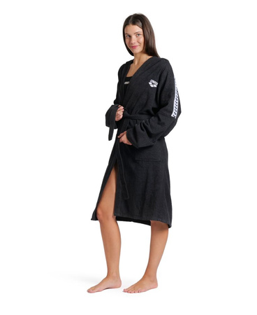 Szlafrok kąpielowy unisex Arena Team Stripe Robe Black White