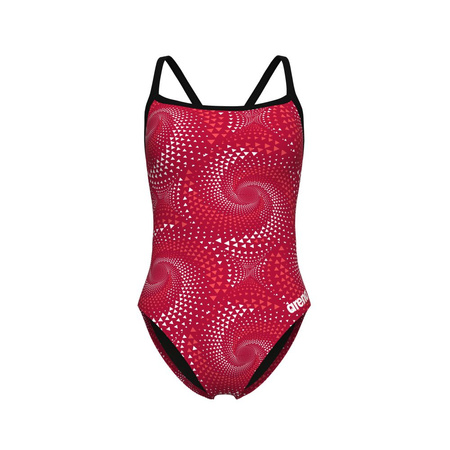 Strój kąpielowy damski Arena Women's Fireflow Swimsuit Challenge Black Team Red