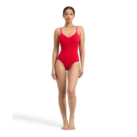 Strój kąpielowy damski Arena Women's Bodylift Elisabetta U Back Red Peonia Red Rose Violet
