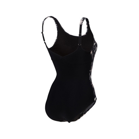 Strój kąpielowy damski Arena Women's Bodylift Francy Wing Back Black White Multi