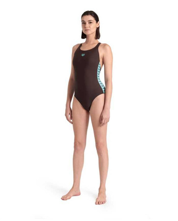 Strój kąpielowy damski Arena Women's Icons Swimsuit Racer Back Solid Sepia Water