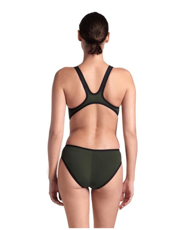 Strój kąpielowy damski jednoczęściowy na basen Arena Big Logo Dark Sage