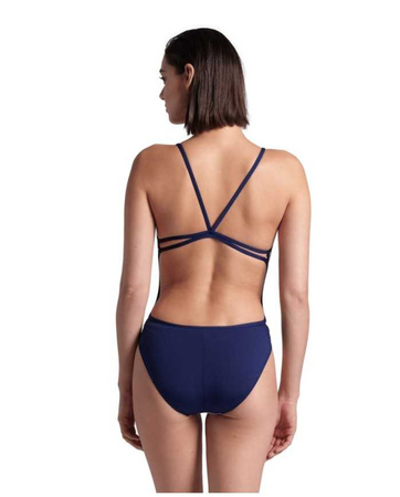 Strój kąpielowy damski Arena Women's Zebra Lace Back Navy White Multi