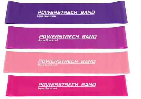 Zestaw 4 Gum Oporowych Aqua Sport Powerstrech Mini Band Pink/Purple