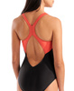 Damski strój kąpielowy Arena Women's Blast Swimsuit V Back Black-Calypso Coral