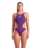 Strój kąpielowy damski Arena Women's One Big Logo One Piece Plum-Bright Coral