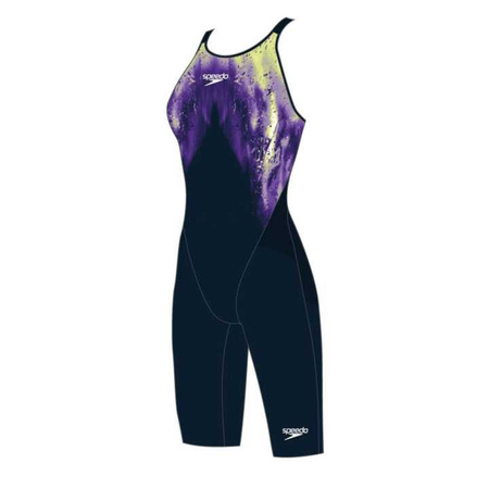 Strój startowy damski Speedo LZR Valor Kneeskin Open Back Afture Navy Miami Lilac