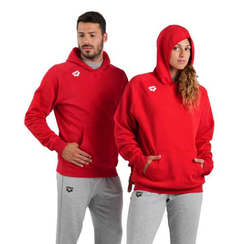 Bluza sportowa z kapturem Unisex Arena Team Hooded Sweat Panel Red
