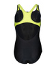 Dziewczęcy strój kąpielowy jednoczęściowy Arena Girl's Sound Track Swimsuit Swim P Black-Artic Lime