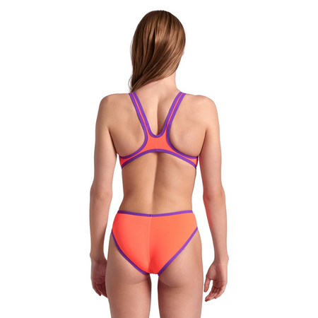 Strój kąpielowy damski jednoczęściowy sportowy na basen Arena BigLogo Coral