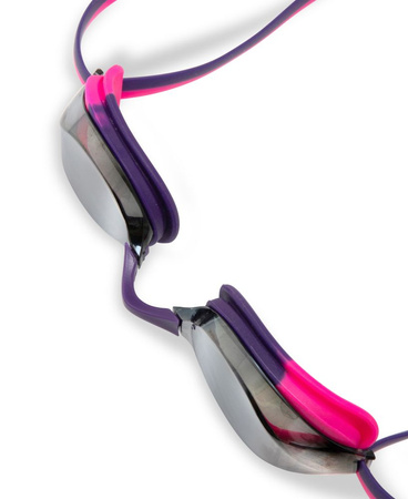 Okulary pływackie treningowe dla dzieci Arena Junior Python Mirror Silver Shocking Pink Plum