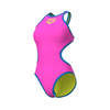 Strój kąpielowy damski Arena Women's One BigLogo One Piece Shocking Pink-Blue River