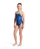 Strój kąpielowy dziewczęcy Arena Girll's Daly Swimsuit Light Drop Back Navy Soft Green Navy Multi