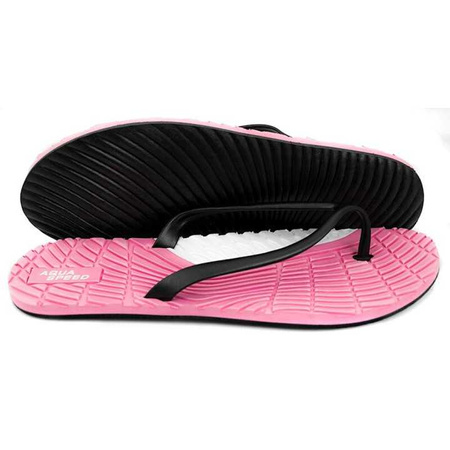Klapki japonki damskie na basen Aqua-Speed Women Bahama Pink Black White