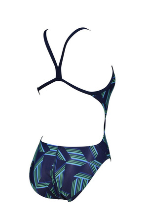 Strój kąpielowy damski Arena Women's Puzzled Challenge Back One Piece Navy Soft Green Multi
