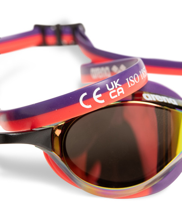 Okulary pływackie Arena Python Mirror Copper Plum Bright Corals