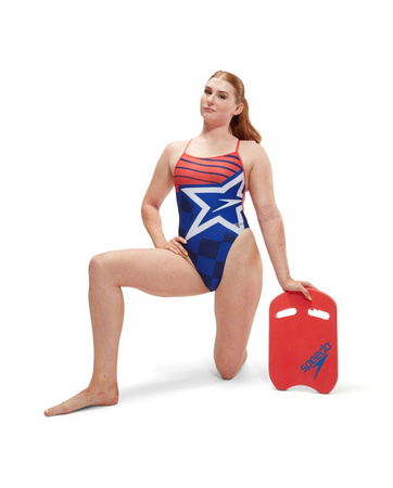 Strój kąpielowy jednoczęściowy damski na basen Speedo Digital Blue White