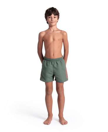 Szorty kąpielówki chłopięce Arena Junior Boy's Fundamentals Logo Boxer Sage Fluo Red