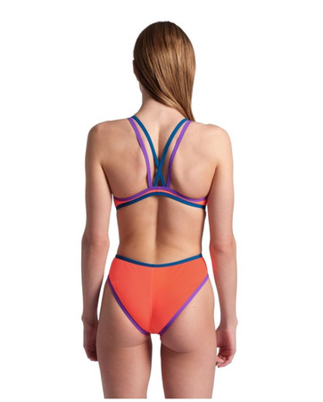 Strój kąpielowy damski treningowy Arena Women's One Double Cross Back One Piece Coral Purple