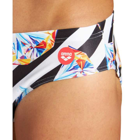 Slipy kąpielowe męskie Arena Men's Crazy Diamonds Brief Black White Multi