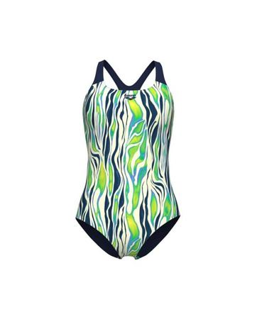 Strój kąpielowy damski Arena Women's Water Bloom Swim Pro Back Black River
