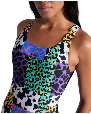 Strój kąpielowy damski Arena Women's Animailer O Back Black Multi
