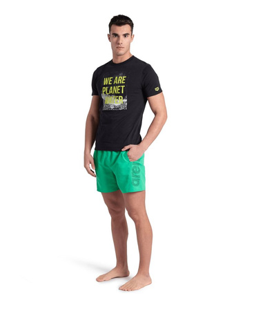 Koszulka T-shirt męski Arena Solid Cotton Black We Are Planet Water