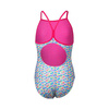 Strój kąpielowy dziewczęcy Arena Girl's Starfish Swimsuit Lightdrop Back Freak Rose White Multi