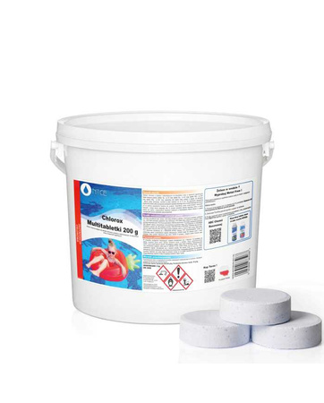 Chlor w tabletkach do basenu NTCE Chlorox Multitabletki 200g 3kg