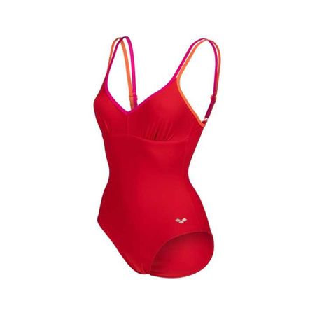 Strój kąpielowy damski Arena Women's Bodylift Elisabetta U Back Red Peonia Red Rose Violet