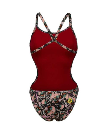 Strój kąpielowy damski Arena Women's Rule Breaker Hooked Reversible Red Onion Multi