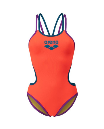 Strój kąpielowy damski treningowy Arena Women's One Double Cross Back One Piece Coral Purple