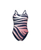 Strój kąpielowy damski Arena Women's Zebra Lace Back Navy White Multi
