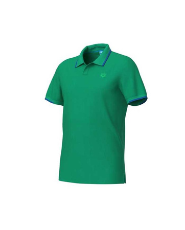 Koszulka polo męska Arena Men's Poloshirt Trim Cotton Piquet Green Royal