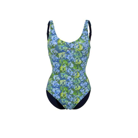 Strój kąpielowy damski Arena Women's Bodylift Chiara Wing Back Navy Soft Green Multi