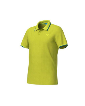 Koszulka męska polo Arena Men's Poloshirt Trim Cotton Piquet Soft Green Blue Cosmo