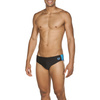 Kąpielówki slipy męskie Arena Men's Ren Brief Black Pix Blue Turquoise