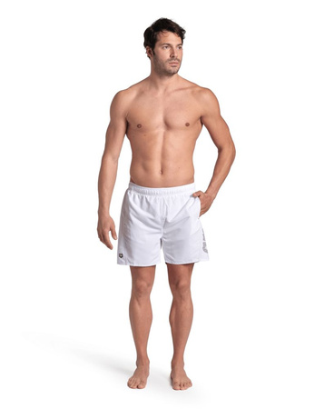 Szorty kąpielówki męskie Arena Men's Fundamentals Logo Boxer White Navy