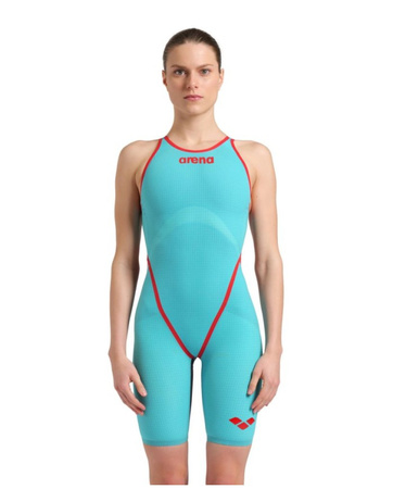 Strój startowy damski Arena Powerskin Carbon Core Flex Open Back Turquoise Metallic