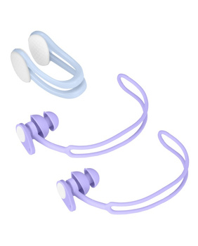 Zestaw akcesoriów pływackich Aqua-Sport zatyczki do uszu i klips na nos Aqua Blockers Purple