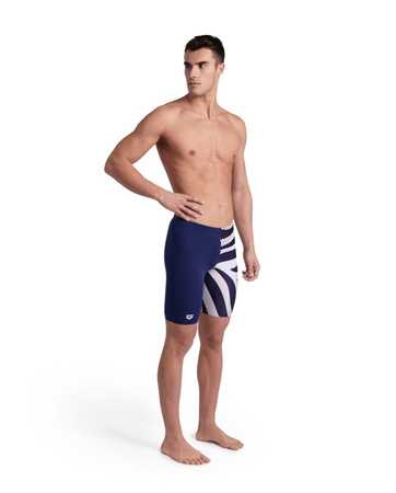 Kąpielówki męskie Arena Men's Multi Stripes Swim Jammer Navy White Multi