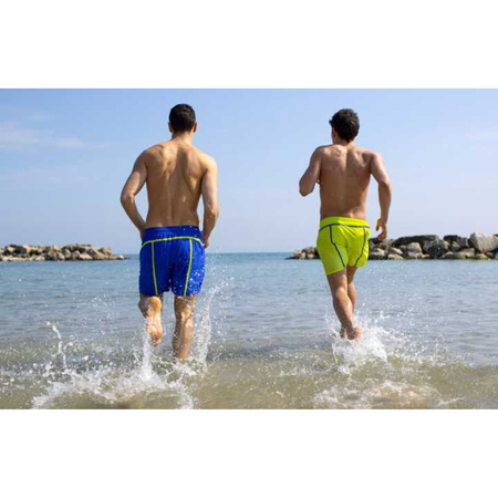 Spodenki szorty męskie Arena Men Pro File Beach Boxer Soft Green Neon Blue