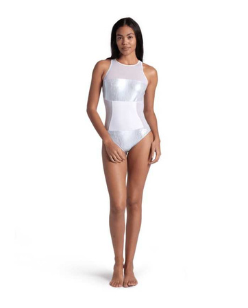 Strój kąpielowy damski Arena Women's Mesh Swim Pro Back Graphic White Multi