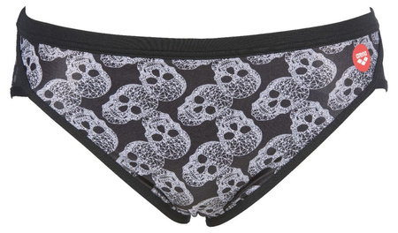 Kąpielówki slipy męskie Arena Men's Crazy Pop Skulls Brief Black-Multi